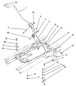 Shift Assembly Diagram and Parts List for 71201 6900001 - 6999999 Toro Lawn Tractor