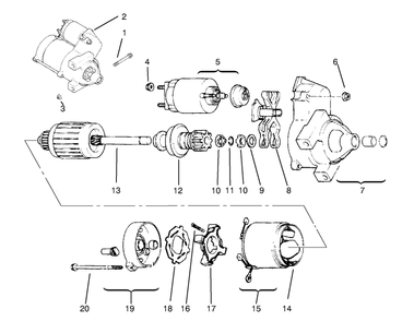 Starting System Diagram and Parts List for 72104 8900001 - 8900599 Toro Lawn Tractor