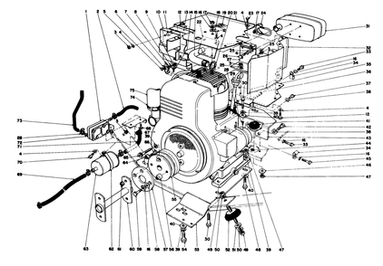 Engine Assembly Diagram and Parts List for 30760 00000001 - 09999999 Toro Lawn Tractor