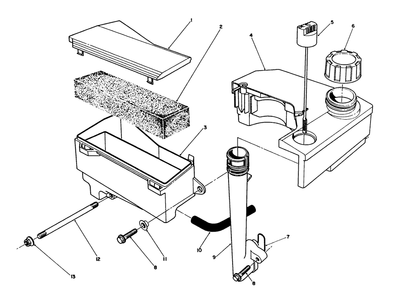 Air Cleaner & Fuel Tank Assembly (Model No. Vmk9) Diagram and Parts List for 20925 0000001 - 0999999 Toro Lawn Mower
