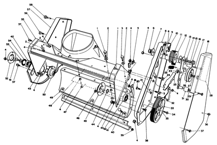 Housing Assembly Diagram and Parts List for 38186 2000001 - 2999999 Toro Snow Blower