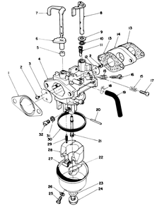 Carburetor Assembly (Model No. Vml0-2) Diagram and Parts List for 20219 1000001 - 1999999 Toro Lawn Mower