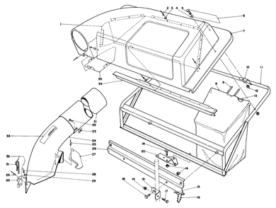 Twin Bagger Grass Catcher Model No. 59122 (Optional) Diagram and Parts List for 57360 3000001 - 3999999 Toro Lawn Tractor