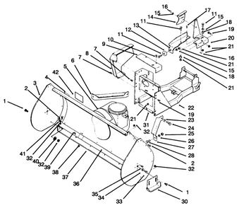 Auger Housing Assembly Diagram and Parts List for 79361 4900001 - 4999999 Toro Lawn Tractor