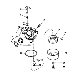 Carburetor No. 632098 Diagram and Parts List for 16775 8022966 - 8999999 Toro Lawn Mower