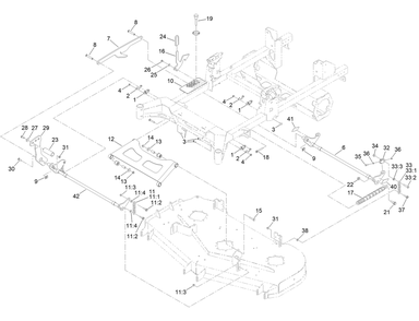 Deck Lift Assembly Diagram and Parts List for 18765TE 400000000 - 414589899 Toro Lawn Tractor
