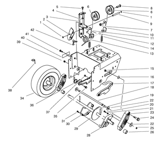 Traction Drive Assembly Diagram and Parts List for 38555 890000001 - 899999999 Toro Snow Blower