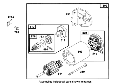 Engine Briggs & Stratton Model 286707-0453-01 Diagram and Parts List for 71184 5900001 - 5910000 Toro Lawn Tractor