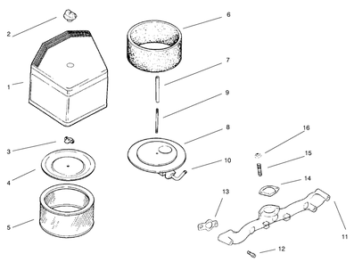 Air Cleaner, Filtration/Intake Manifold Diagram and Parts List for 30183 990001 - 999999 Toro Lawn Tractor Accessories