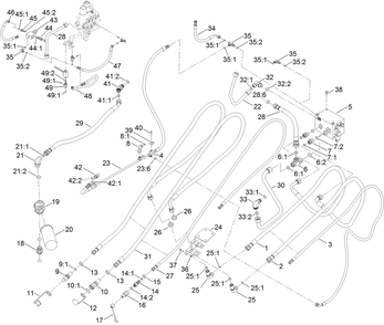 Auxiliary Hydraulic Assembly Diagram and Parts List for 22530 405540000 - 406499999 Toro Lawn Tractor Accessories