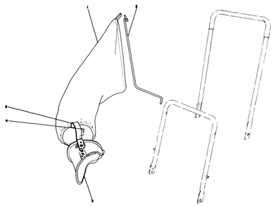 Grass Bagging Kit No. 38-0050 (Optional) Diagram and Parts List for 22025C 8000001 - 8999999 Toro Lawn Mower