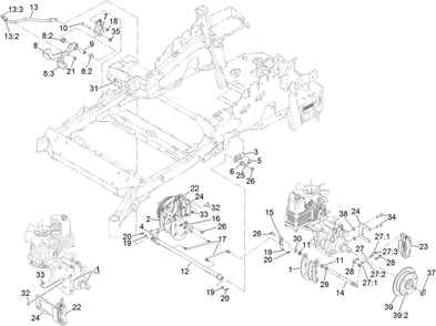 Park Brake Assembly Diagram and Parts List for 72951 400000000 - 411999999 Toro Lawn Tractor