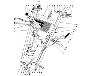 Handle Assembly Diagram and Parts List for 38073 3900001 - 3999999 Toro Snow Blower
