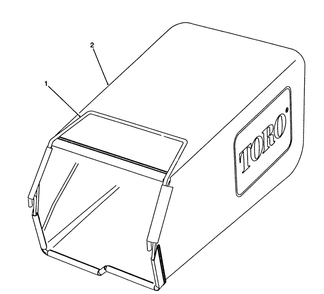 Grass Bag Assembly Diagram and Parts List for 26624 0001102 - 0999999 Toro Lawn Mower
