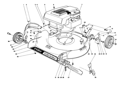 Housing Assembly Diagram and Parts List for 16172 3000001 - 3999999 Toro Lawn Mower