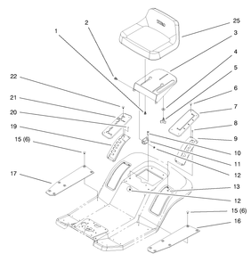 Seat Assembly Diagram and Parts List for 71190 8900001 - 8999999 Toro Lawn Tractor