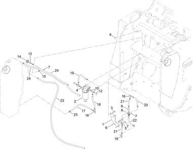Fuel Pump And Water Seperator Assembly Diagram and Parts List for 22530 405540000 - 406499999 Toro Lawn Tractor Accessories
