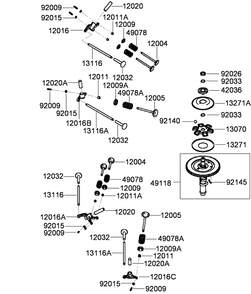 Valve And Camshaft Assembly Diagram and Parts List for 74955CP (290000001-290999999)(2009) Toro Lawn Mower