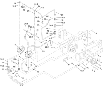 Traction Hydraulic Assembly Diagram and Parts List for 22322 407400000 - 407999999 Toro Lawn Tractor Accessories