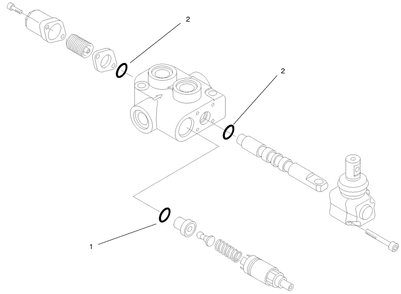 Hydraulic Valve Assembly No. 98-4730 Diagram and Parts List for 22305 990001 - 991007 Toro Lawn Tractor Accessories