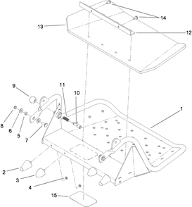 Platform Assembly 1 Diagram and Parts List for 74558 (290003001-290999999)(2009) Toro Lawn Mower