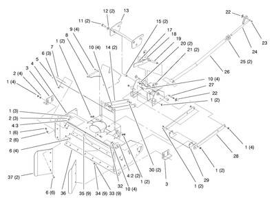 Mounting & Attachment Assembly Diagram and Parts List for 79365 8900001 - 8999999 Toro Lawn Tractor