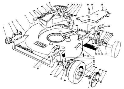 Housing Assembly (Model 22015) Diagram and Parts List for 22015 5000001 - 5999999 Toro Lawn Mower