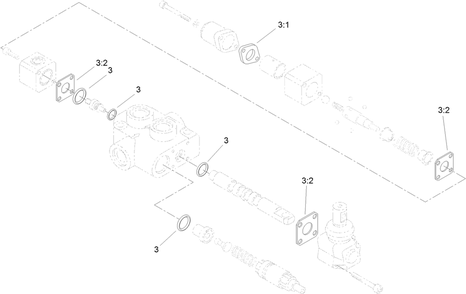 Auxiliary Hydraulic Valve Assembly No. 99-3077 Diagram and Parts List for 22337CP 410400000 - 999999999 Toro Lawn Tractor Accessories