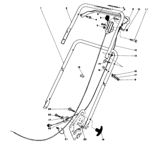 Handle Assembly (Model No. 16890) Diagram and Parts List for 16890 1000001 - 1999999 Toro Lawn Mower