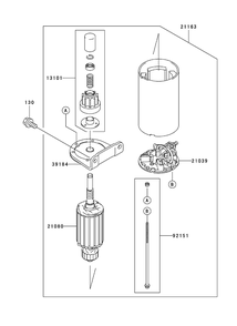 Starter Assembly Diagram and Parts List for 74411TE (250000001-250999999)(2005) Toro Lawn Mower