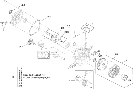 Engine Assembly No. 2 Diagram and Parts List for 38568 407000000 - 999999999 Toro Snow Blower
