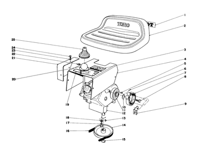 Transmission And Seat Assembly Diagram and Parts List for 57131 3000001 - 3999999 Toro Lawn Tractor