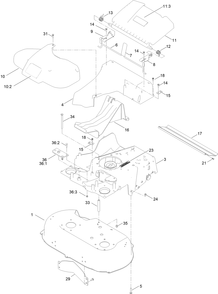 Housing Assembly Diagram and Parts List for 21200 410174255 - 411599999 Toro Lawn Mower