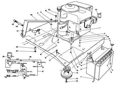 Engine Assembly Diagram and Parts List for 56133 1000001 - 1999999 Toro Lawn Tractor