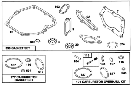 Engine Briggs & Stratton Model 124702-3115-01 Diagram and Parts List for 20435WF 39000001 - 39999999 Toro Lawn Mower