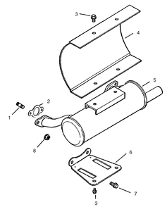 Exhaust Assembly Diagram and Parts List for 74228 (220000001-220999999)(2002) Toro Lawn Mower