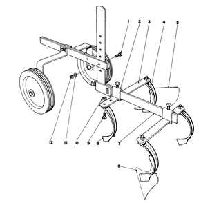 Part Location Diagram of 7-2093 Toro Pull Bar Assembly