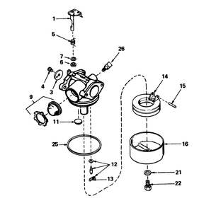 Carburetor No. 632098 Diagram and Parts List for 16575C 8000001 - 8999999 Toro Lawn Mower