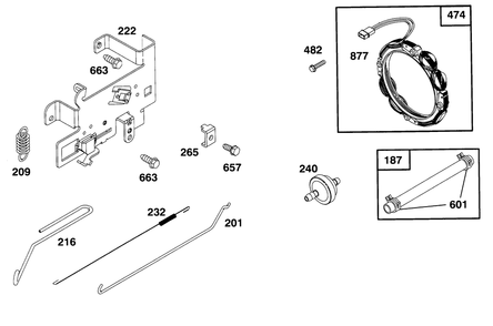 Engine Briggs & Stratton Model 282707-0119-01 Diagram and Parts List for 71182 5910001 - 5999999 Toro Lawn Tractor