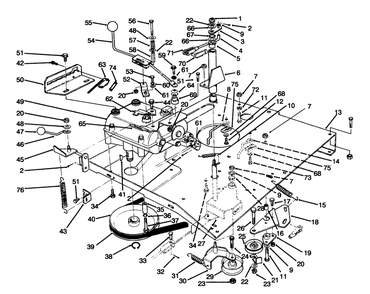 Transmission & Linkage Assembly Diagram and Parts List for 70040 7900001 - 7900578 Toro Lawn Tractor