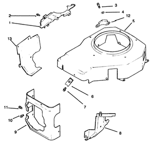 Blower Housing & Baffles Diagram and Parts List for 72064 6900001 - 6999999 Toro Lawn Tractor