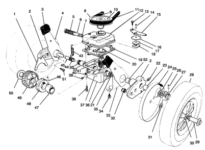 Gear Case Assembly Diagram and Parts List for 16401 6900001 - 6999999 Toro Lawn Mower