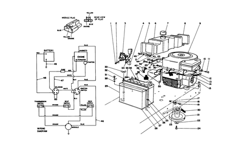 Engine Assembly Diagram and Parts List for 56185 1000001 - 1999999 Toro Lawn Tractor