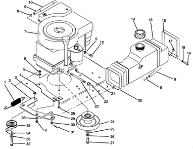 Engine Assembly Diagram and Parts List for 70120 4900001 - 4999999 Toro Lawn Tractor