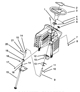 Steering Assembly Diagram and Parts List for 71213 59000001 - 59100000 Toro Lawn Tractor