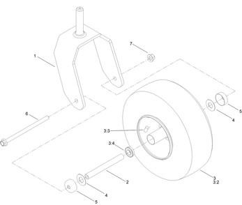 Caster Wheel Assembly No. 145-4603 Diagram and Parts List for 76602 400000000 - 412999999 Toro Lawn Tractor