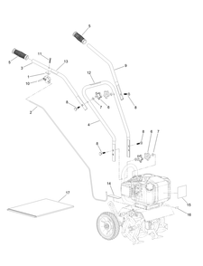 Handles And Controls Assembly Diagram and Parts List for 58601 322300001 - 999999999 Toro Cultivator