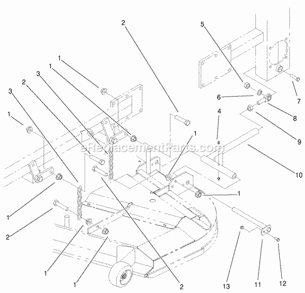 Frame And Deck Assembly Diagram and Parts List for 74219 200000001-200999999 Toro Lawn Mower