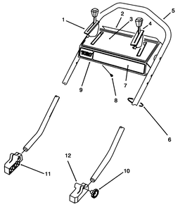 Handle Assembly Diagram and Parts List for 26631B 3900001 - 3999999 Toro Lawn Mower