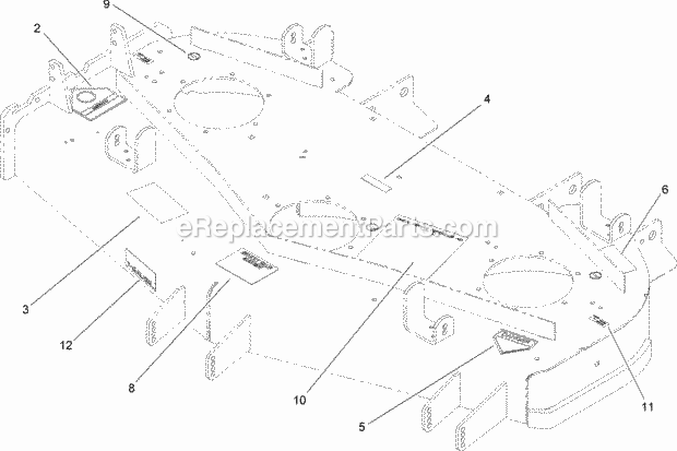 Deck Decal Assembly No. 110-5551 Diagram and Parts List for 74237 270000001-270999999 Toro Lawn Mower